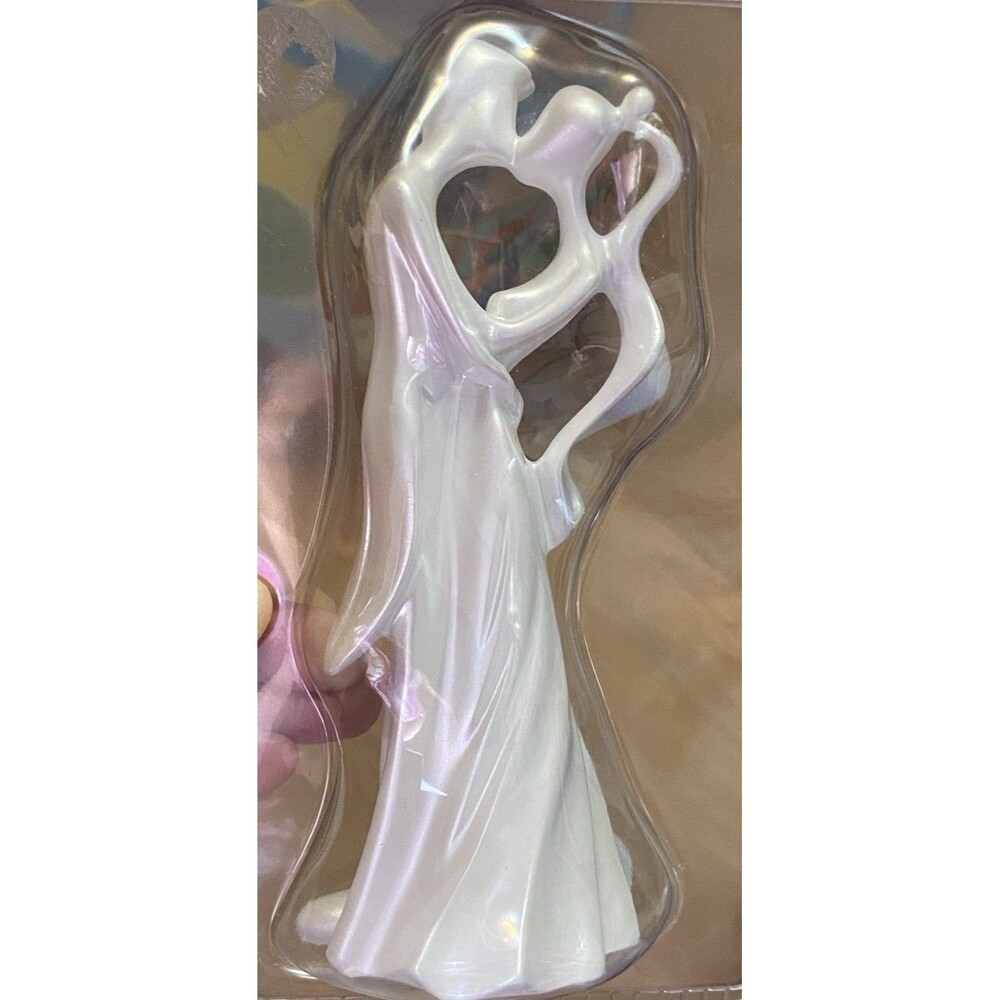Wilton Cake Topper 6.25"- First Kiss Wedding Shimmer White  NIB Bride Groom